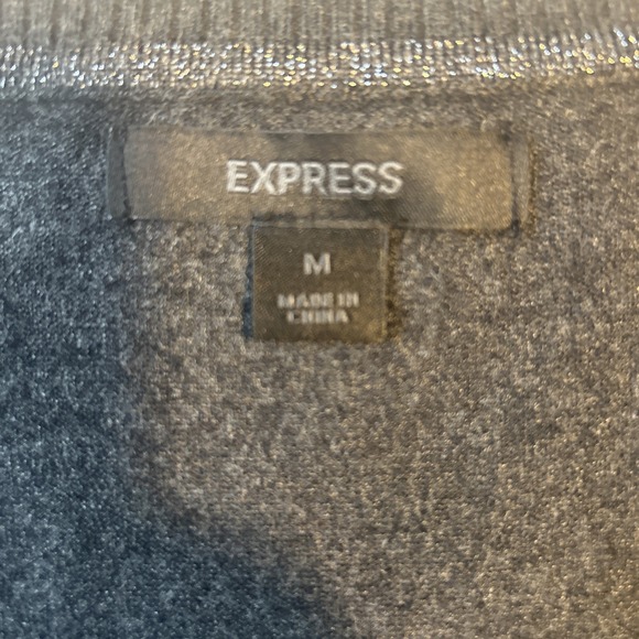 Express Sweater Womens‎ Gray Cardigan Cropped Knit Retro Y2K Bella M - Picture 4 of 8